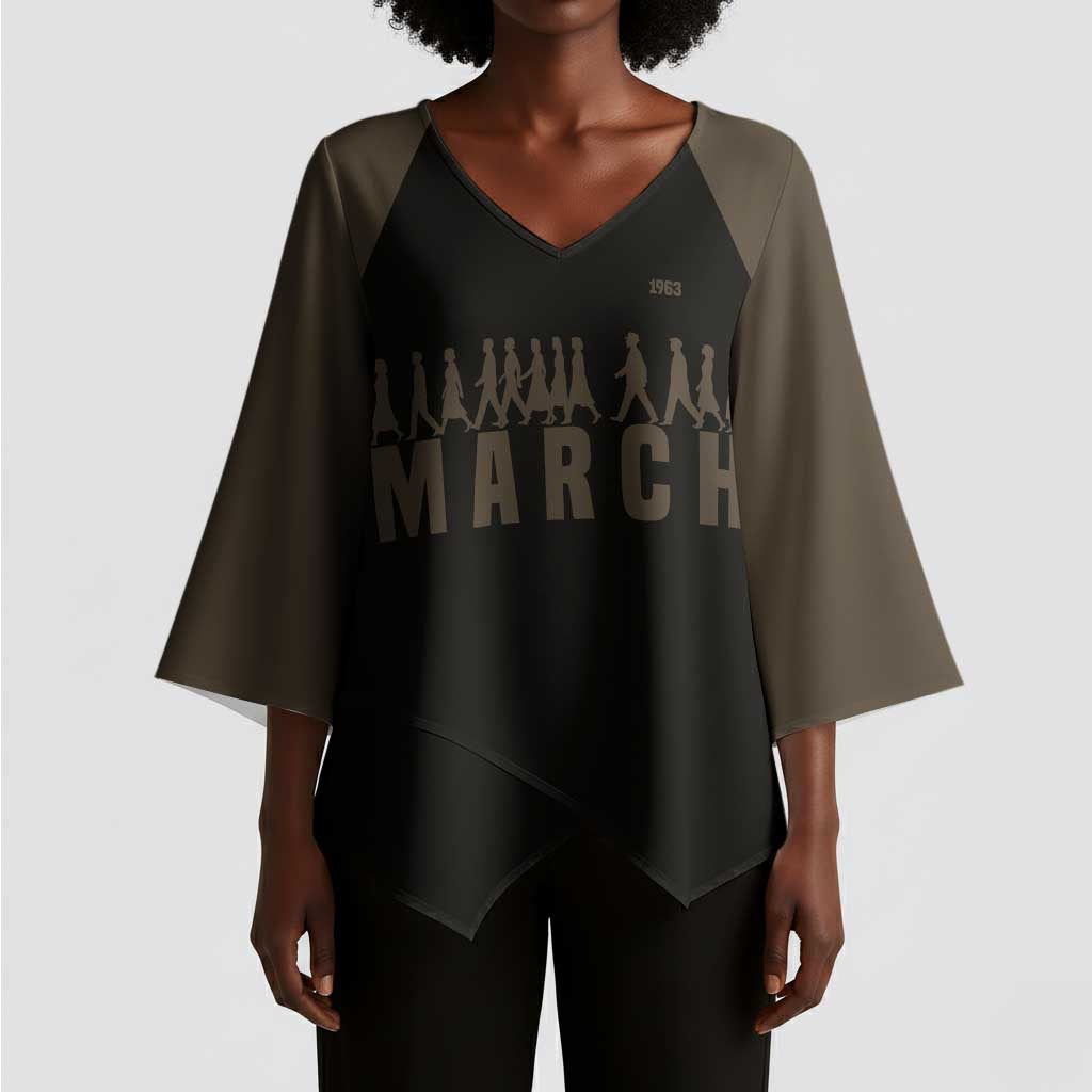 Bayard Rustin Kimono Sleeve Blouse with March on Washington Design Civil Rights Organizer Tribute - African Pride