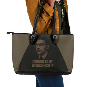 Bayard Rustin Leather Tote Bag with March on Washington Design Civil Rights Organizer Tribute - African Pride