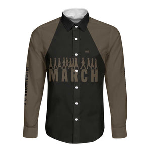 Bayard Rustin Long Sleeve Button Shirt with March on Washington Design Civil Rights Organizer Tribute - African Pride