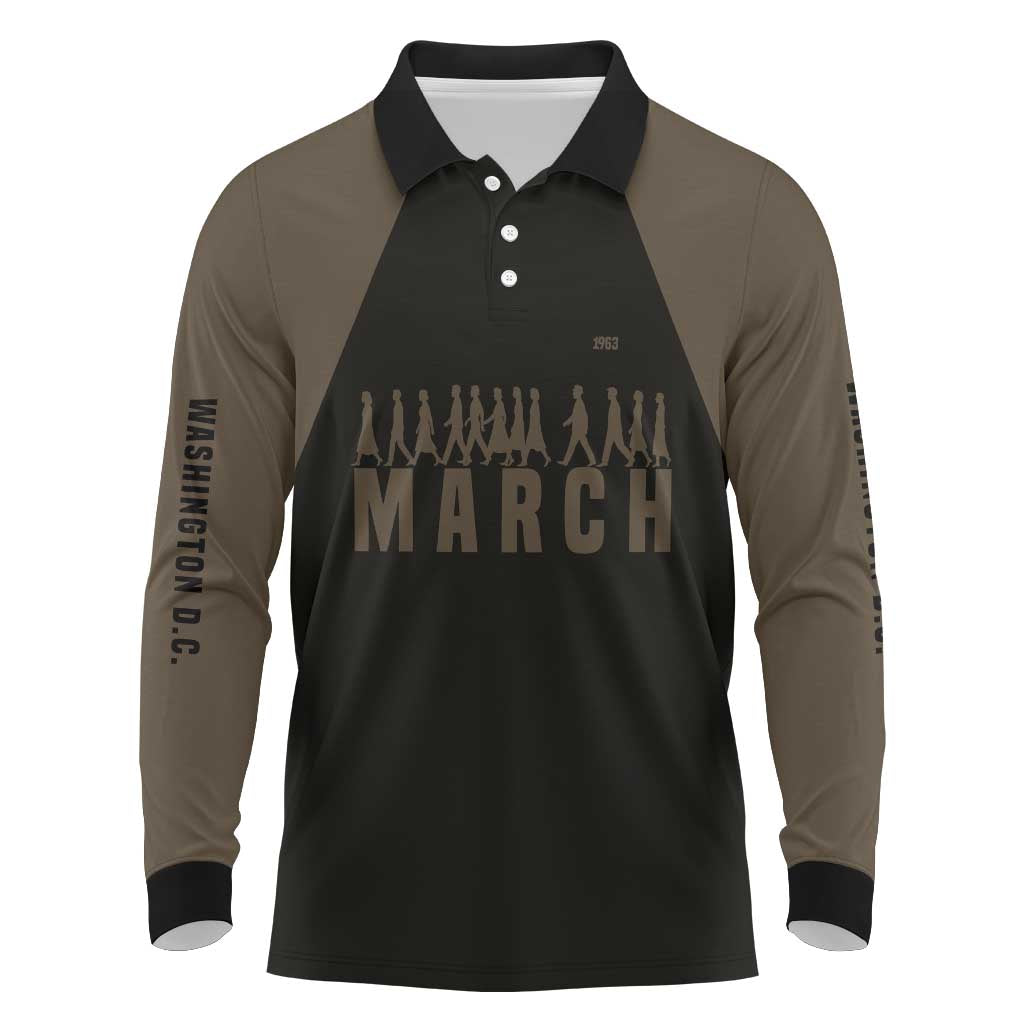 Bayard Rustin Long Sleeve Polo Shirt with March on Washington Design Civil Rights Organizer Tribute - African Pride