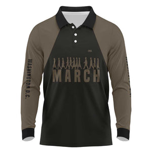 Bayard Rustin Long Sleeve Polo Shirt with March on Washington Design Civil Rights Organizer Tribute - African Pride