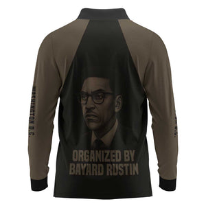 Bayard Rustin Long Sleeve Polo Shirt with March on Washington Design Civil Rights Organizer Tribute - African Pride