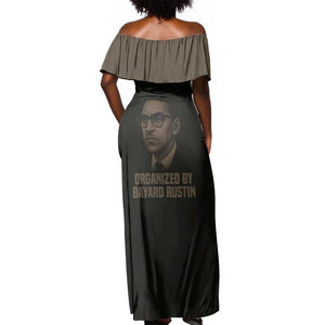Bayard Rustin Off Shoulder Maxi Dress with March on Washington Design Civil Rights Organizer Tribute - African Pride