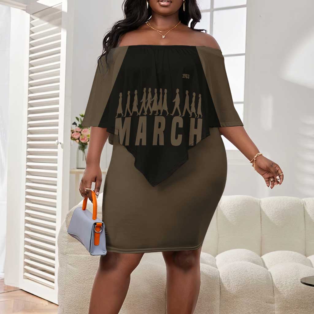 Bayard Rustin Off Shoulder Short Dress with March on Washington Design Civil Rights Organizer Tribute - African Pride