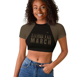 Bayard Rustin Raglan Cropped T shirt with March on Washington Design Civil Rights Organizer Tribute - African Pride