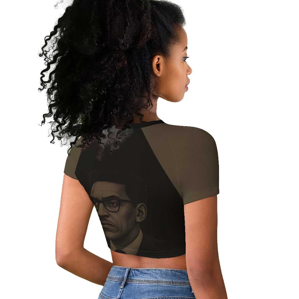 Bayard Rustin Raglan Cropped T shirt with March on Washington Design Civil Rights Organizer Tribute - African Pride