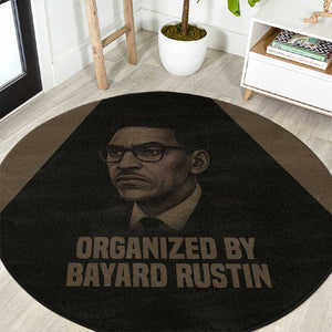 Bayard Rustin Round Carpet with March on Washington Design Civil Rights Organizer Tribute - African Pride