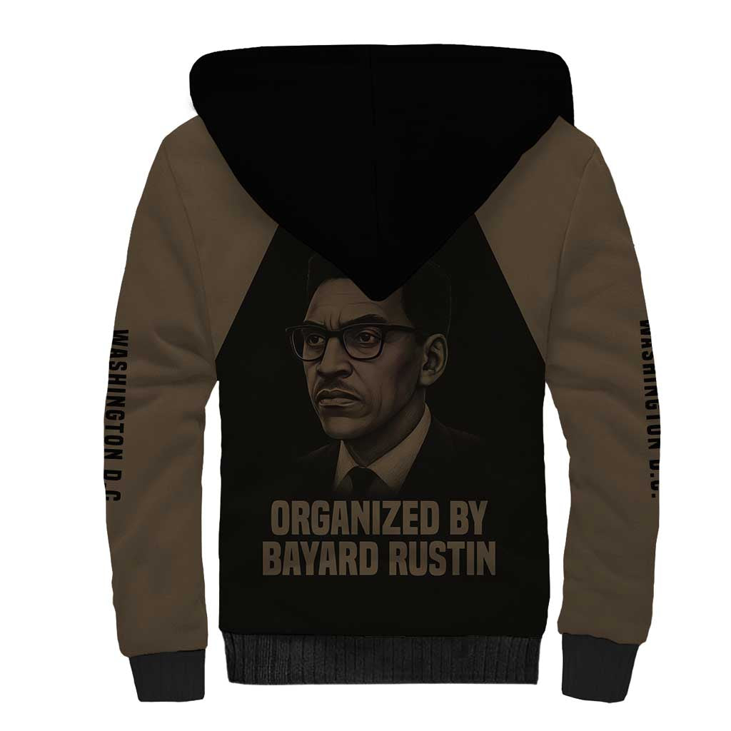 Bayard Rustin Sherpa Hoodie with March on Washington Design Civil Rights Organizer Tribute - African Pride