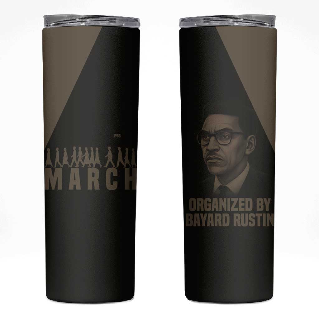 Bayard Rustin Skinny Tumbler with March on Washington Design Civil Rights Organizer Tribute - African Pride