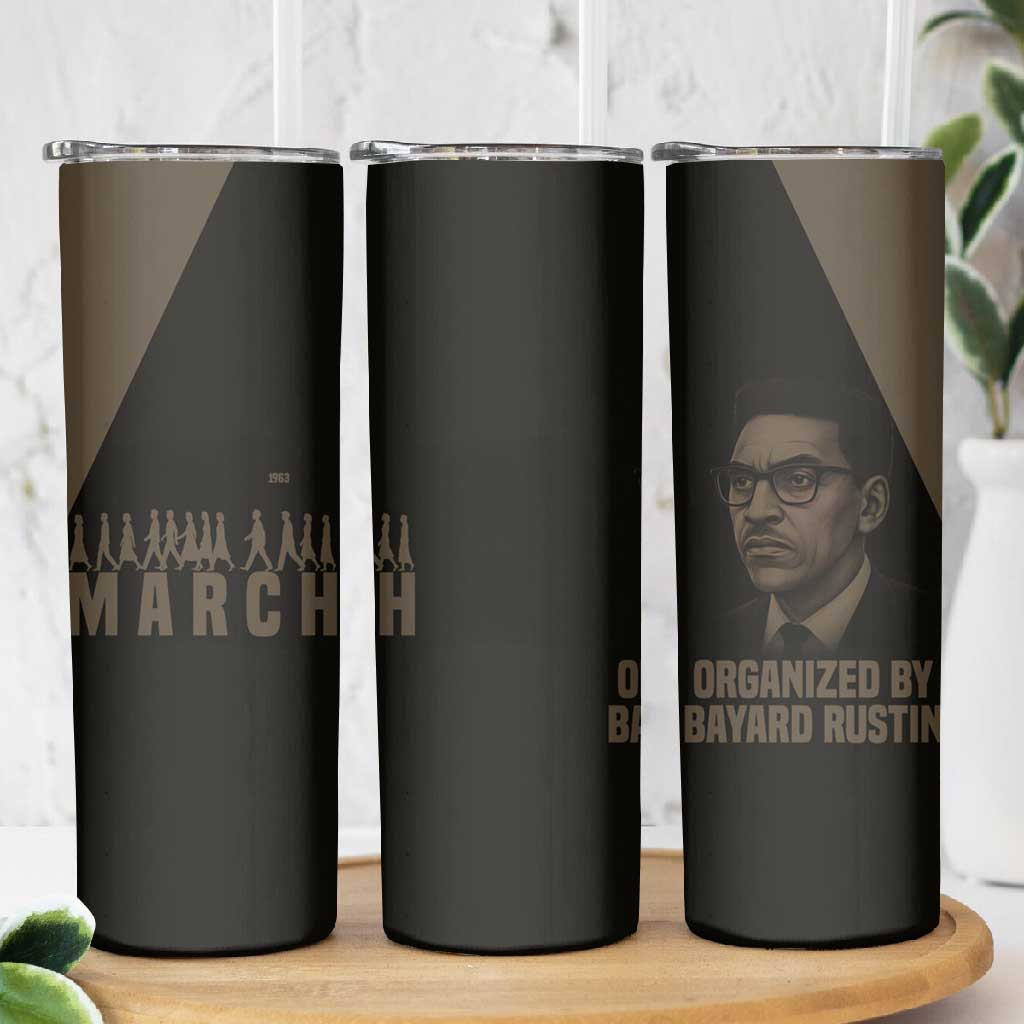 Bayard Rustin Skinny Tumbler with March on Washington Design Civil Rights Organizer Tribute - African Pride