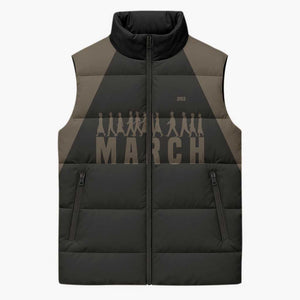 Bayard Rustin Sleeveless Puffer Jacket with March on Washington Design Civil Rights Organizer Tribute - African Pride