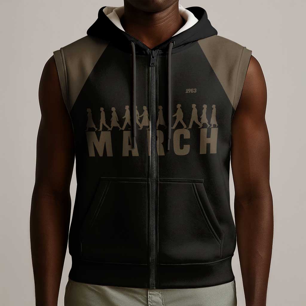 Bayard Rustin Sleeveless Zip Hoodie with March on Washington Design Civil Rights Organizer Tribute - African Pride