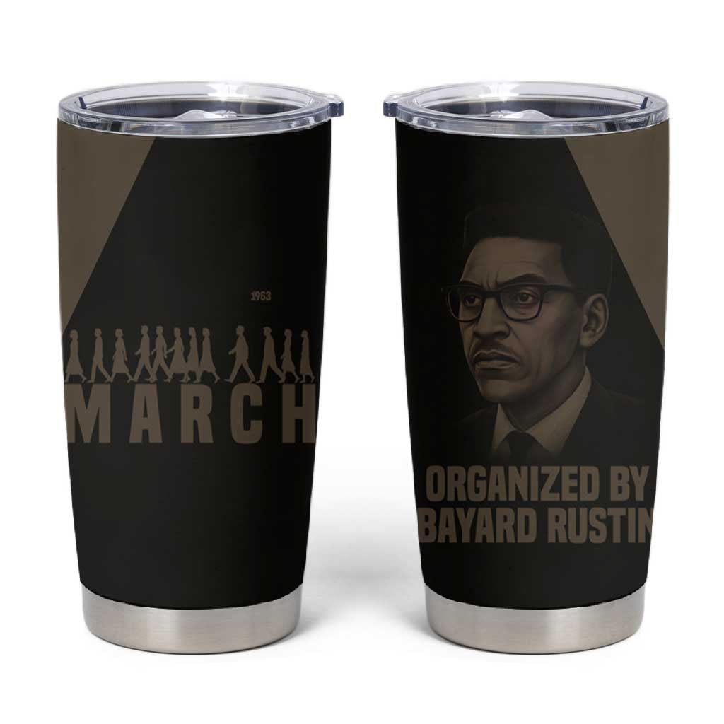 Bayard Rustin Tumbler Cup with March on Washington Design Civil Rights Organizer Tribute - African Pride