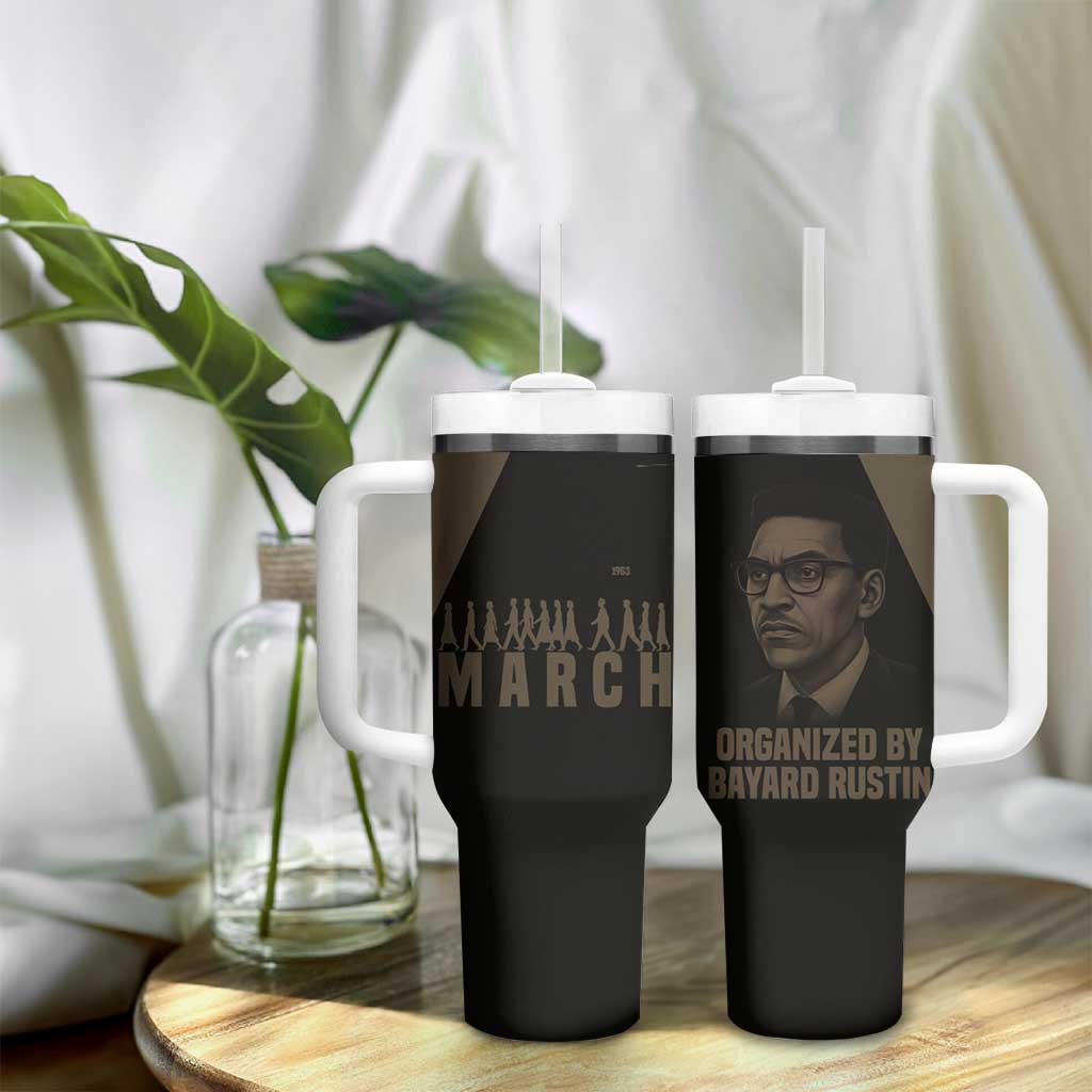 Bayard Rustin Tumbler With Handle with March on Washington Design Civil Rights Organizer Tribute - African Pride