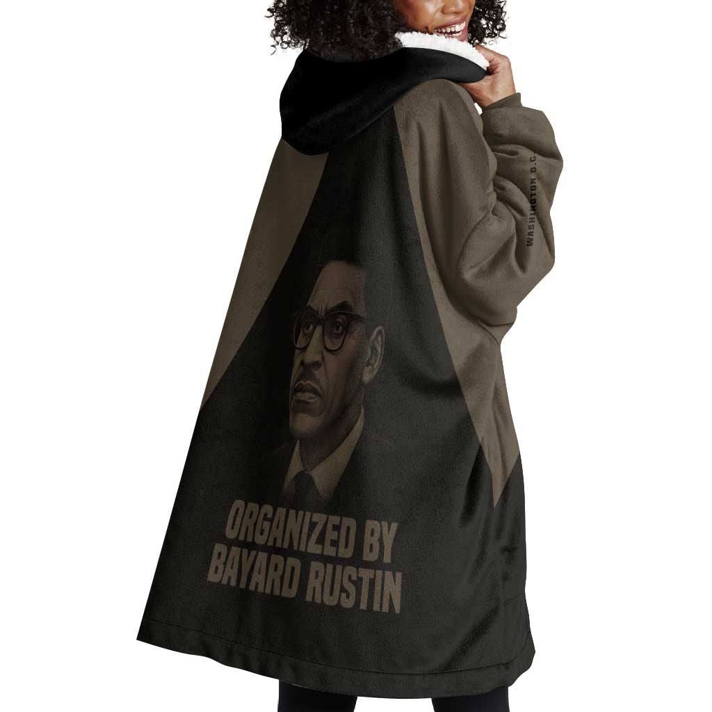 Bayard Rustin Wearable Blanket Hoodie with March on Washington Design Civil Rights Organizer Tribute - African Pride