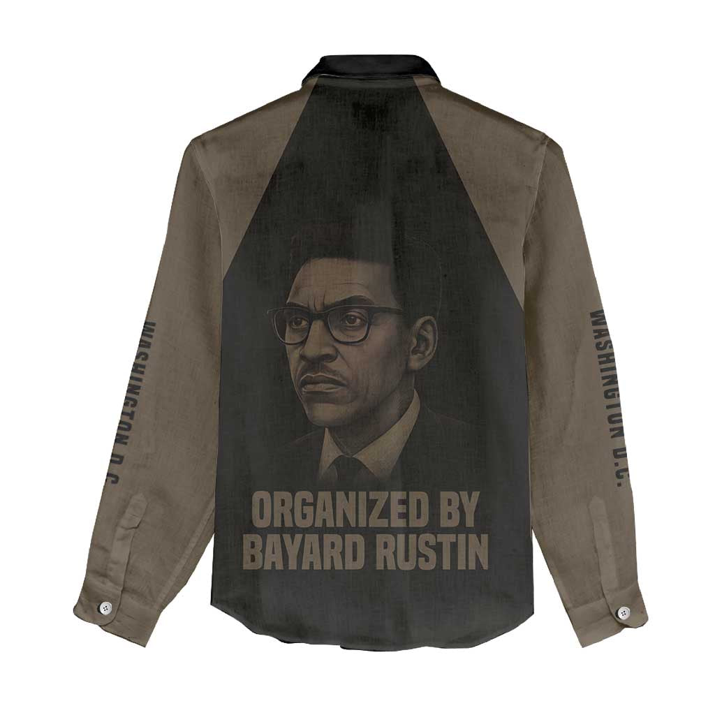Bayard Rustin Women Casual Shirt with March on Washington Design Civil Rights Organizer Tribute - African Pride