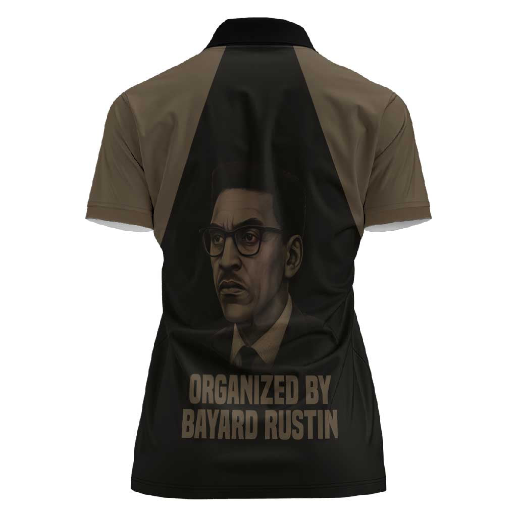 Bayard Rustin Women Polo Shirt with March on Washington Design Civil Rights Organizer Tribute - African Pride
