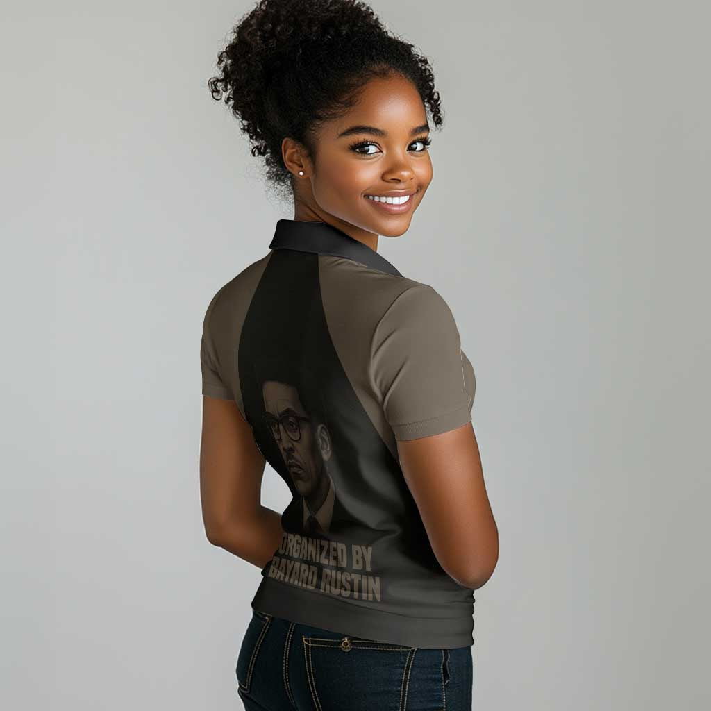 Bayard Rustin Women Polo Shirt with March on Washington Design Civil Rights Organizer Tribute - African Pride