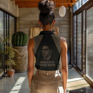 Bayard Rustin Women Sleeveless Polo Shirt with March on Washington Design Civil Rights Organizer Tribute - African Pride