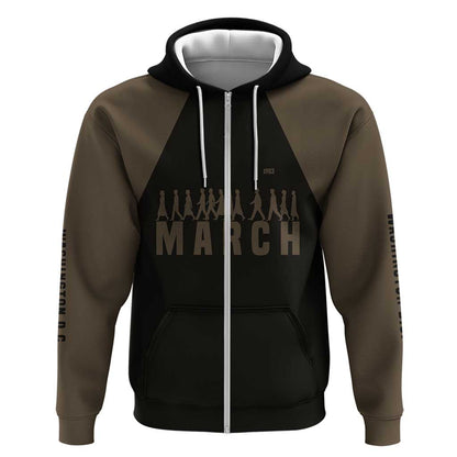 Bayard Rustin Zip Hoodie with March on Washington Design Civil Rights Organizer Tribute - African Pride
