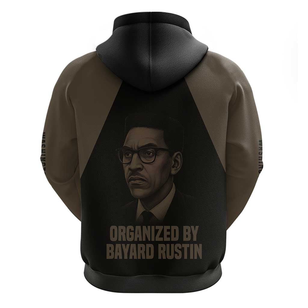 Bayard Rustin Zip Hoodie with March on Washington Design Civil Rights Organizer Tribute - African Pride