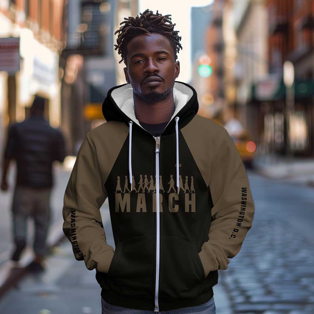 Bayard Rustin Zip Hoodie with March on Washington Design Civil Rights Organizer Tribute - African Pride