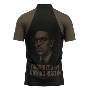 Bayard Rustin Zipper Polo Shirt with March on Washington Design Civil Rights Organizer Tribute - African Pride