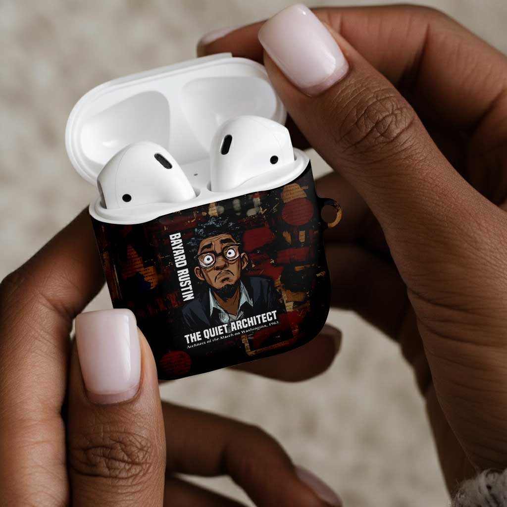 Bayard Rustin AirPods Case with Quiet Architect Design Strategy and Courage Civil Rights Tribute - African Pride
