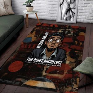 Bayard Rustin Area Rug with Quiet Architect Design Strategy and Courage Civil Rights Tribute - African Pride