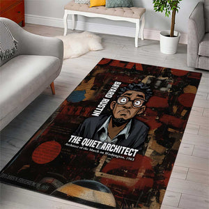 Bayard Rustin Area Rug with Quiet Architect Design Strategy and Courage Civil Rights Tribute - African Pride