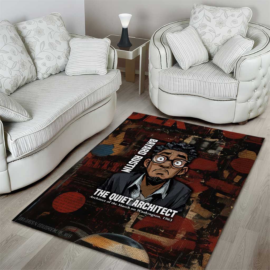 Bayard Rustin Area Rug with Quiet Architect Design Strategy and Courage Civil Rights Tribute - African Pride