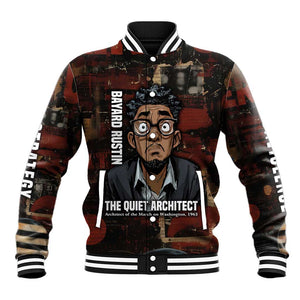 Bayard Rustin Baseball Jacket with Quiet Architect Design Strategy and Courage Civil Rights Tribute - African Pride