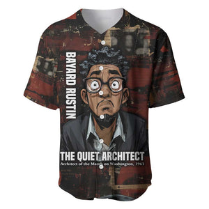 Bayard Rustin Baseball Jersey with Quiet Architect Design Strategy and Courage Civil Rights Tribute - African Pride