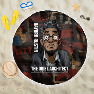 Bayard Rustin Beach Blanket with Quiet Architect Design Strategy and Courage Civil Rights Tribute - African Pride