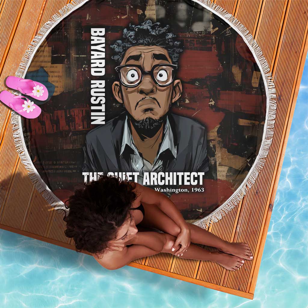 Bayard Rustin Beach Blanket with Quiet Architect Design Strategy and Courage Civil Rights Tribute - African Pride