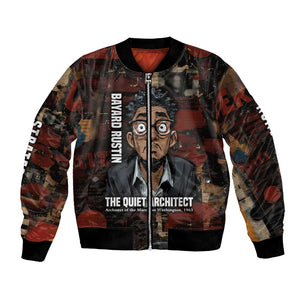 Bayard Rustin Bomber Jacket with Quiet Architect Design Strategy and Courage Civil Rights Tribute - African Pride