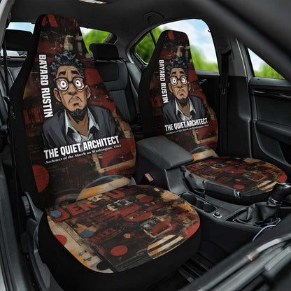Bayard Rustin Car Seat Cover with Quiet Architect Design Strategy and Courage Civil Rights Tribute - African Pride