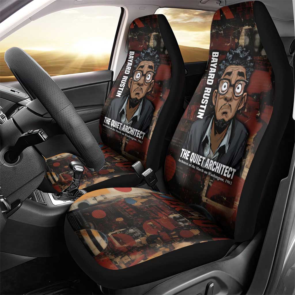 Bayard Rustin Car Seat Cover with Quiet Architect Design Strategy and Courage Civil Rights Tribute - African Pride