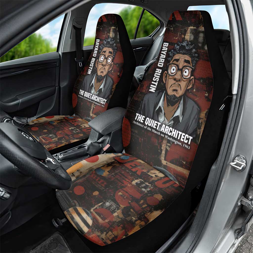 Bayard Rustin Car Seat Cover with Quiet Architect Design Strategy and Courage Civil Rights Tribute - African Pride