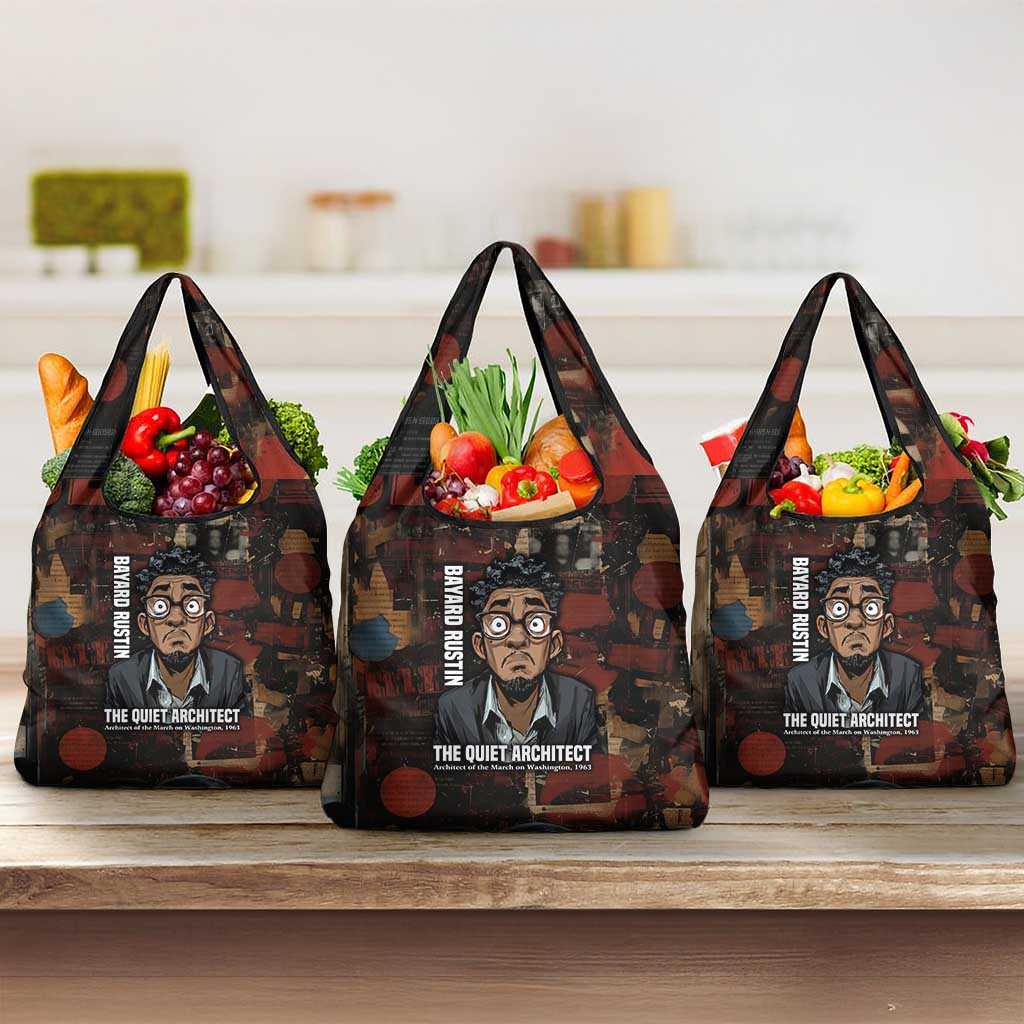 Bayard Rustin Grocery Bag with Quiet Architect Design Strategy and Courage Civil Rights Tribute - African Pride