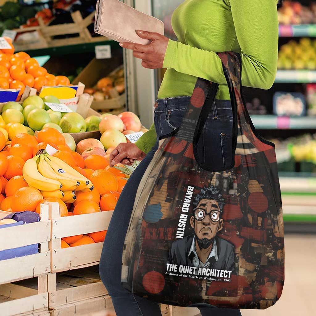 Bayard Rustin Grocery Bag with Quiet Architect Design Strategy and Courage Civil Rights Tribute - African Pride