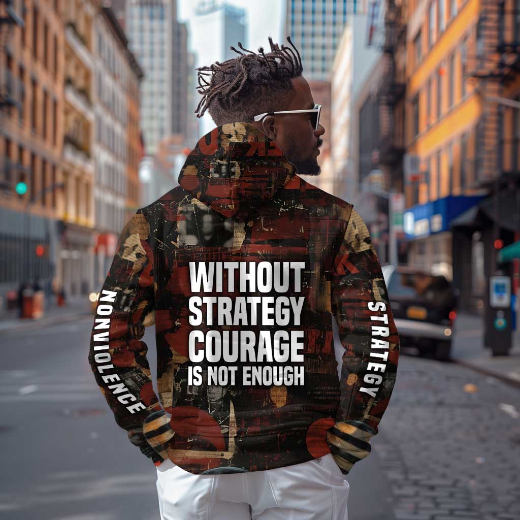 Bayard Rustin Hoodie with Quiet Architect Design Strategy and Courage Civil Rights Tribute - African Pride