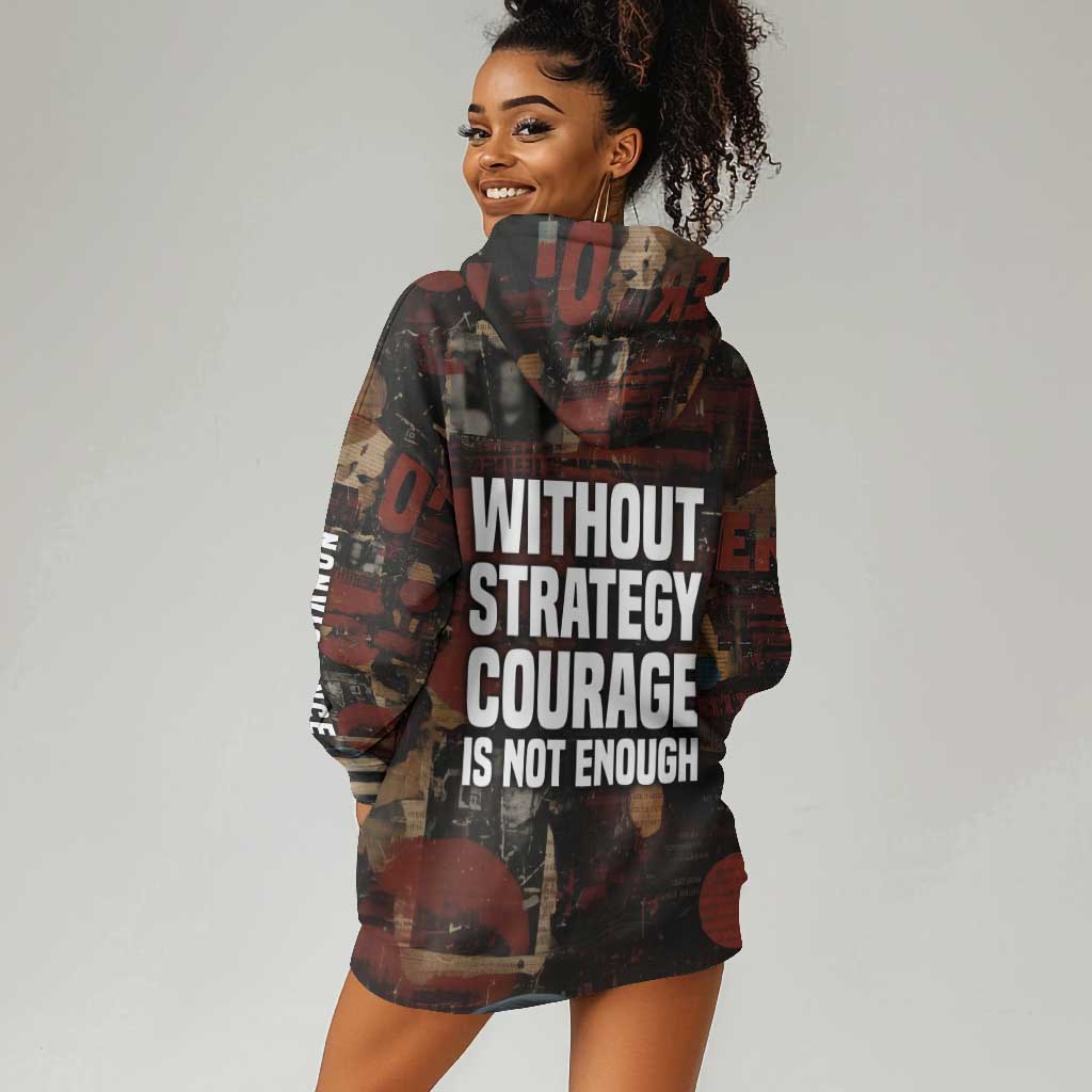 Bayard Rustin Hoodie Dress with Quiet Architect Design Strategy and Courage Civil Rights Tribute - African Pride