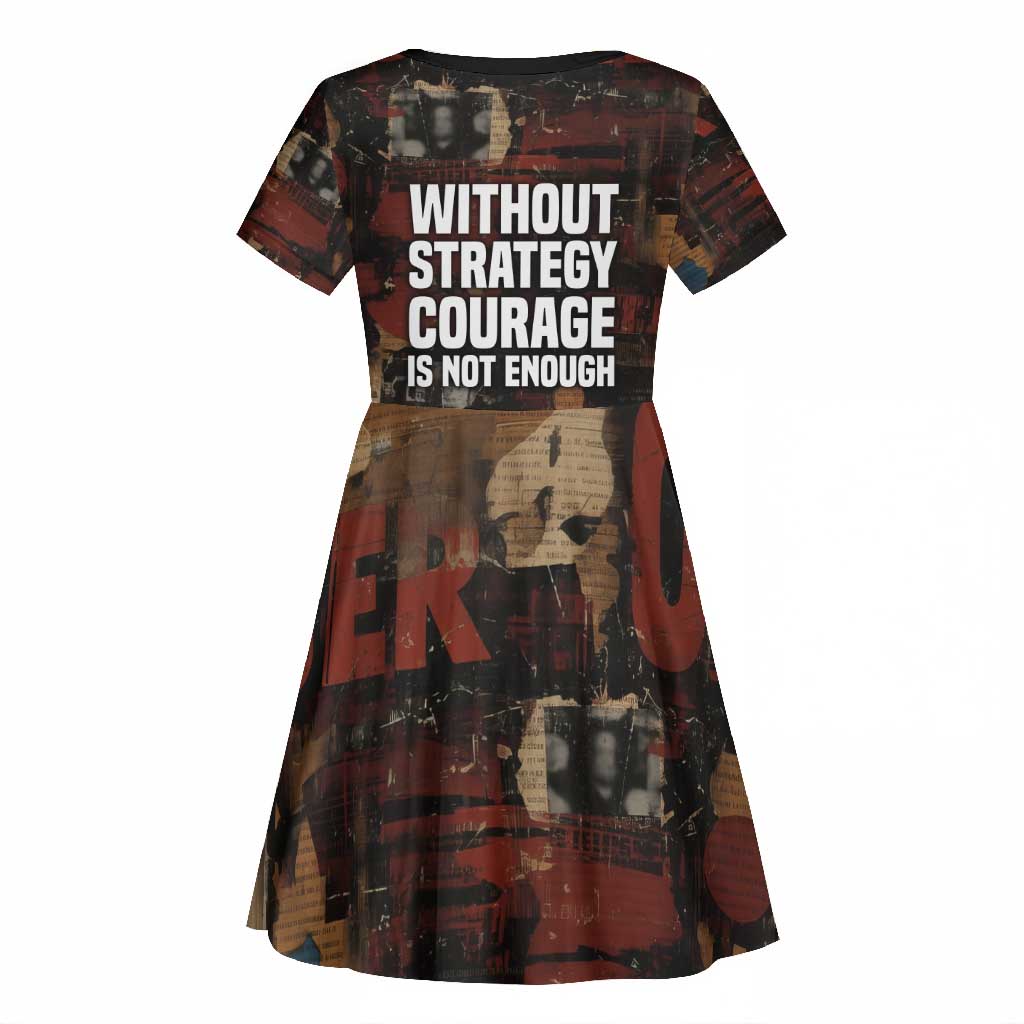 Bayard Rustin Kid Short Sleeve Dress with Quiet Architect Design Strategy and Courage Civil Rights Tribute - African Pride