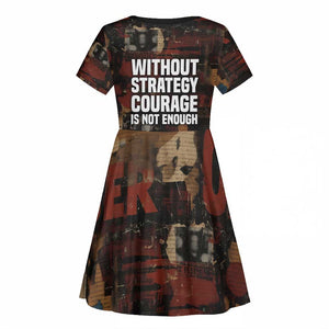 Bayard Rustin Kid Short Sleeve Dress with Quiet Architect Design Strategy and Courage Civil Rights Tribute - African Pride