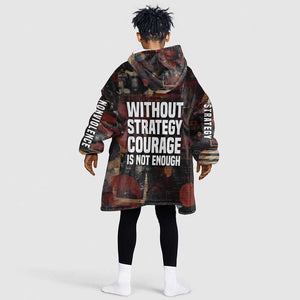 Bayard Rustin Kid Wearable Blanket Hoodie with Quiet Architect Design Strategy and Courage Civil Rights Tribute - African Pride