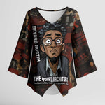 Bayard Rustin Kimono Sleeve Blouse with Quiet Architect Design Strategy and Courage Civil Rights Tribute - African Pride