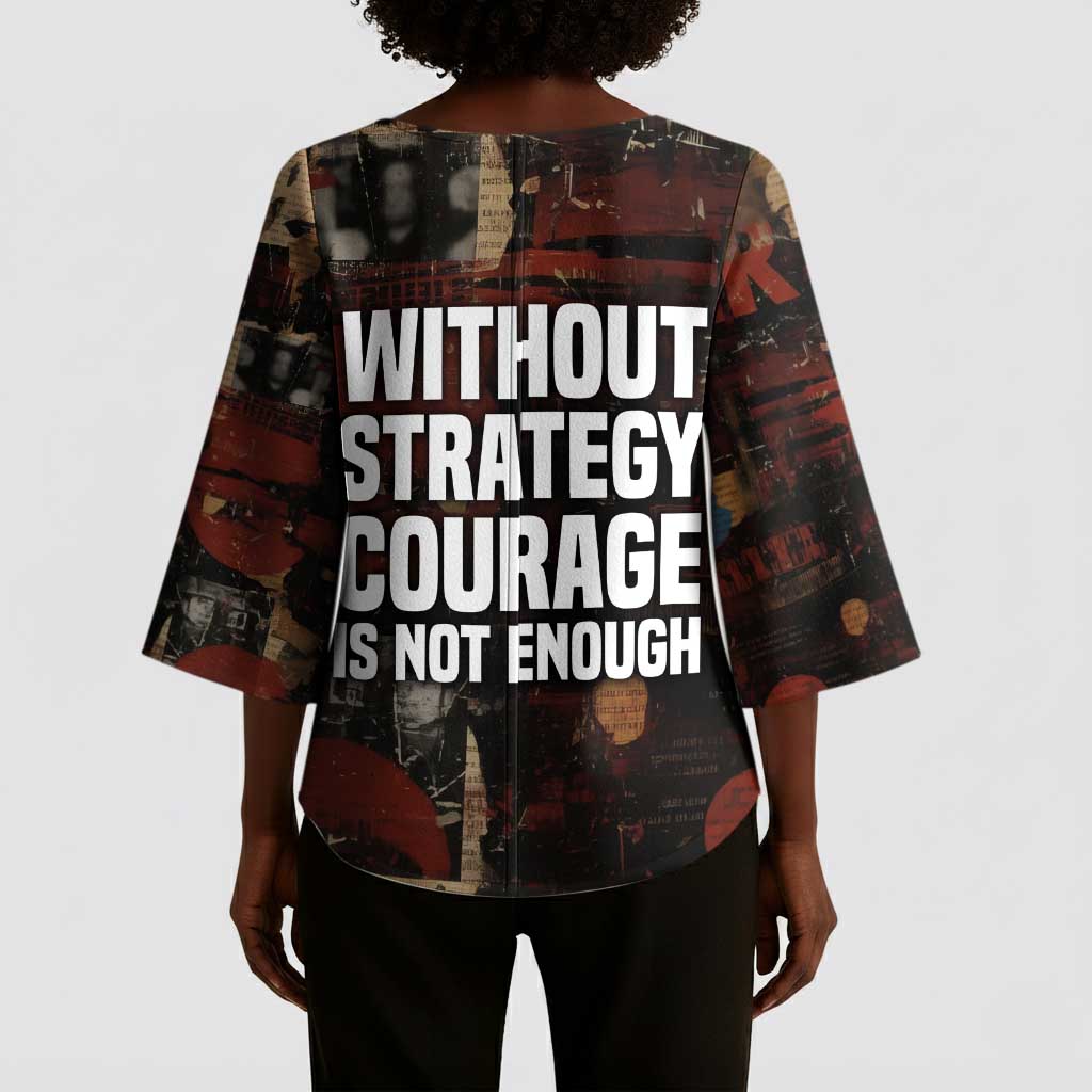 Bayard Rustin Kimono Sleeve Blouse with Quiet Architect Design Strategy and Courage Civil Rights Tribute - African Pride