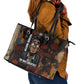 Bayard Rustin Leather Tote Bag with Quiet Architect Design Strategy and Courage Civil Rights Tribute - African Pride
