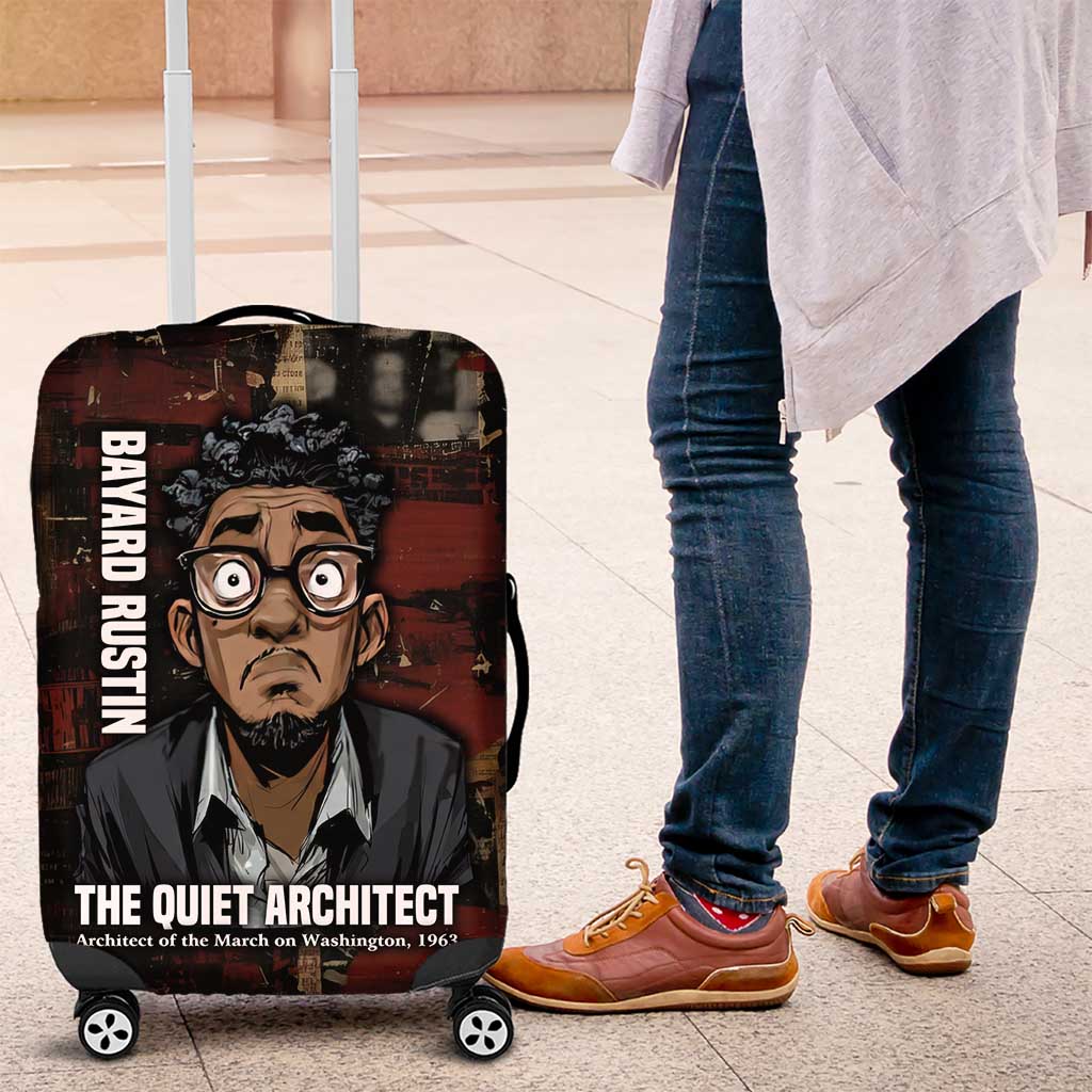 Bayard Rustin Luggage Cover with Quiet Architect Design Strategy and Courage Civil Rights Tribute - African Pride